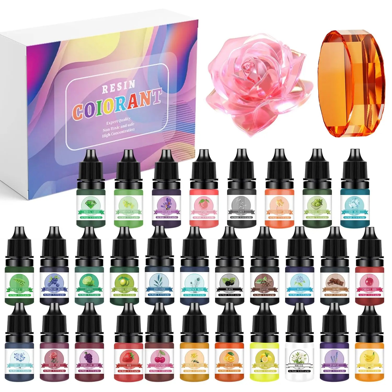 Resin Pigment Powder - 30 ألوان 5 مللي الايبوكسي الراتنج