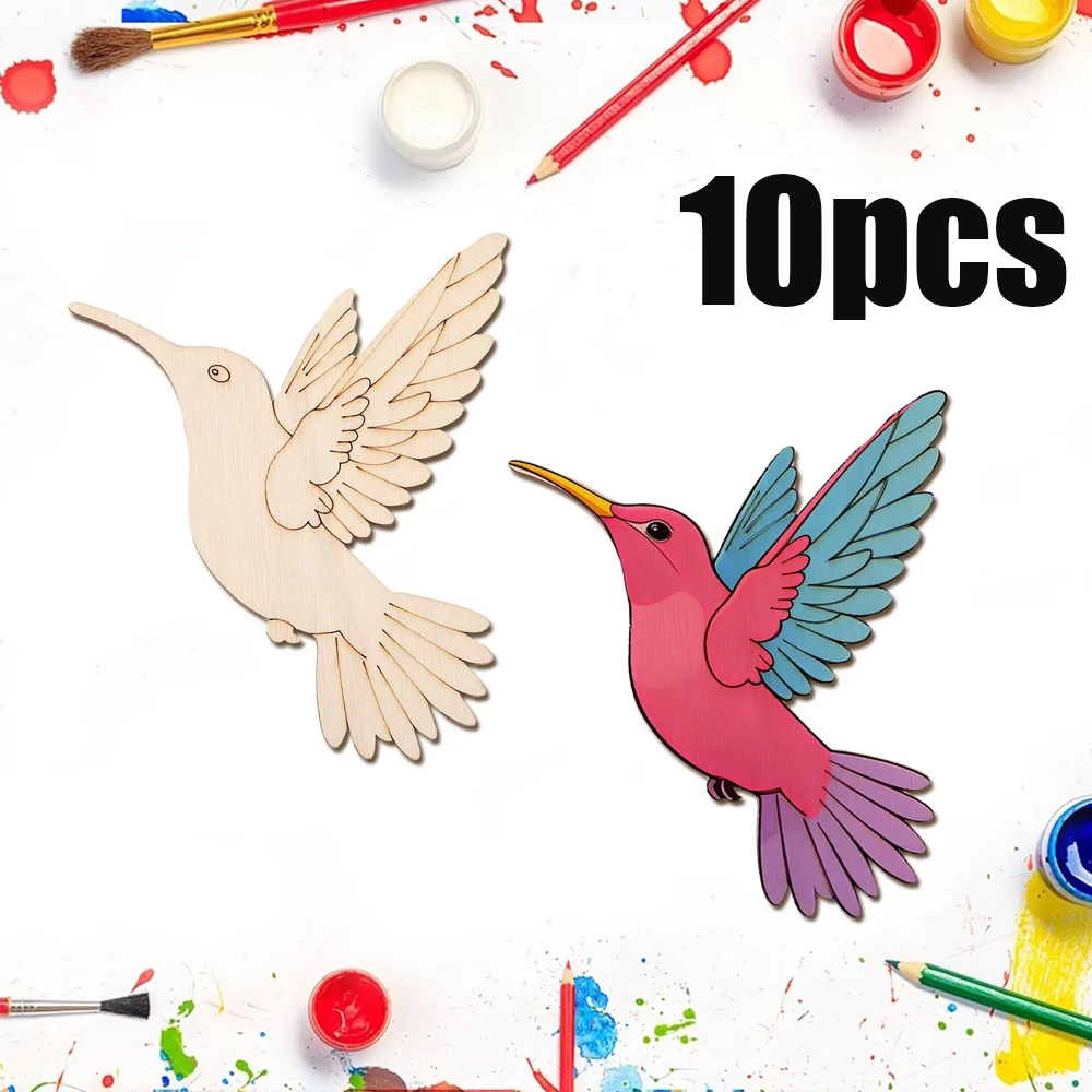 Art Crafting - 10 قطع من الخشب غير المكتمل