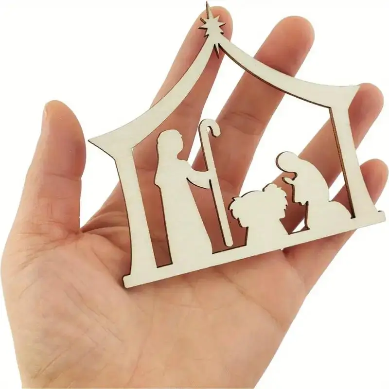 Art And Craft Recycle - زينة خشبية بتصميم مشهد الكريسماس من