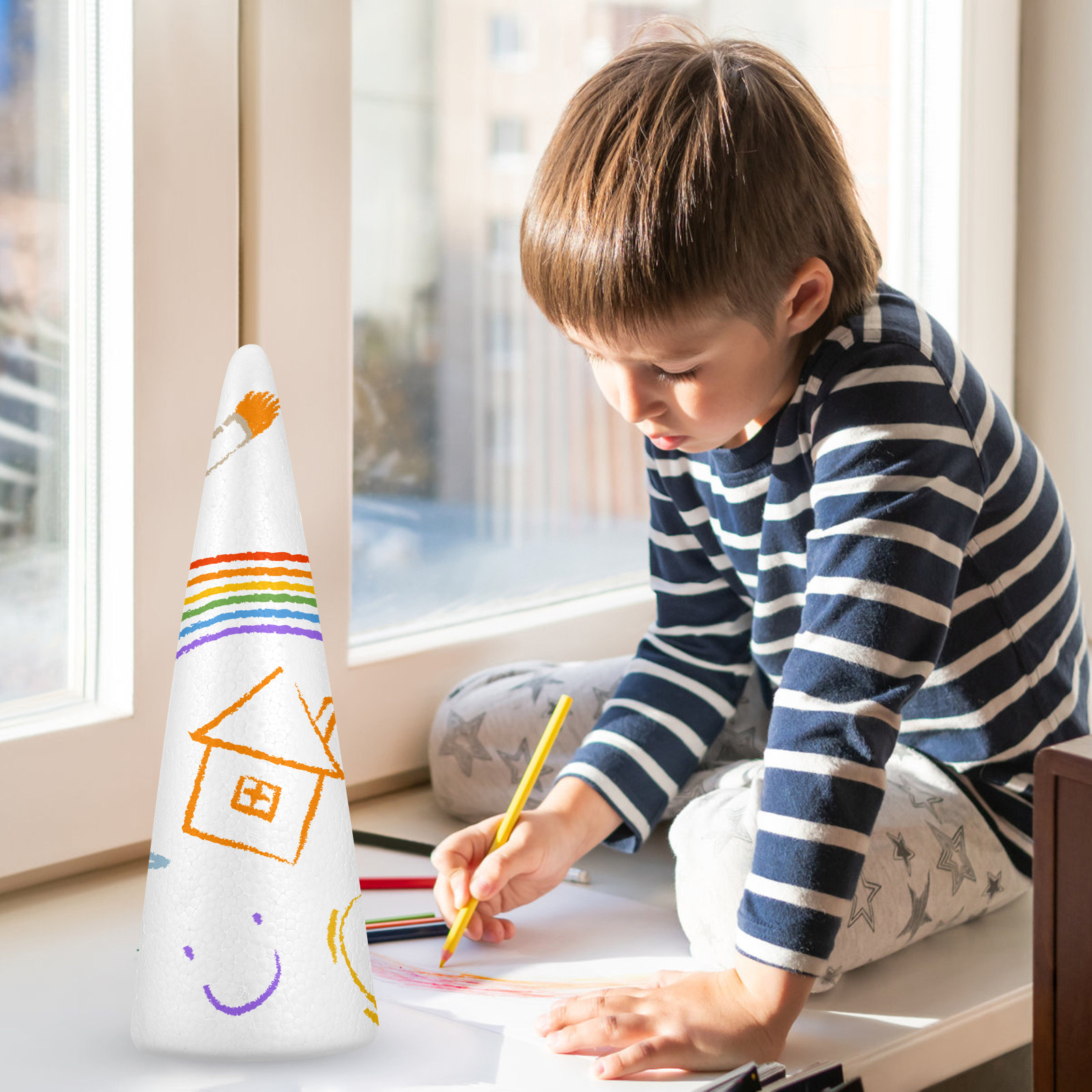 Art Craft Preschool - قطعتان من مخاريط الفوم لعيد الميلاد،