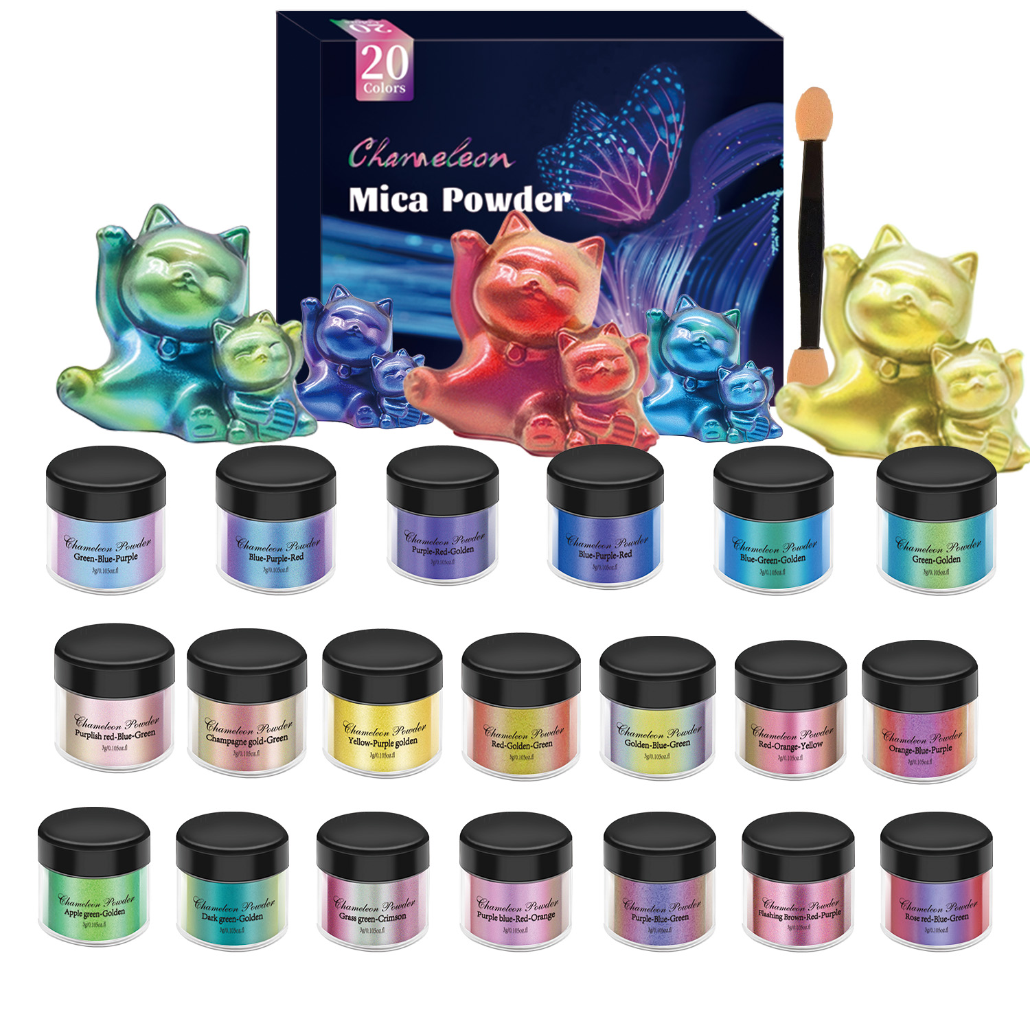 10/20 قطعة مجموعة صبغات الحربا - مراجعة Resin Pigment Powder وسعره