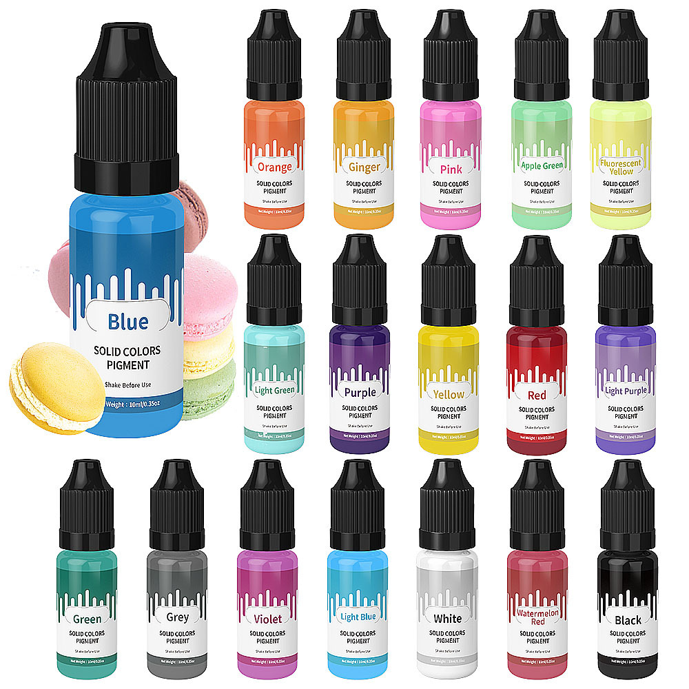 18 ألوان 10 مللي معكرون الصلبة - مراجعة Resin Pigment Powder وسعره