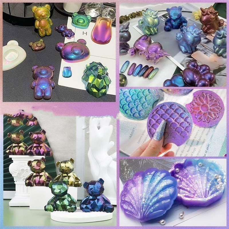 مسحوق لؤلؤي مشوه سحري ، حرباء  - مراجعة Resin Pigment Powder وسعره