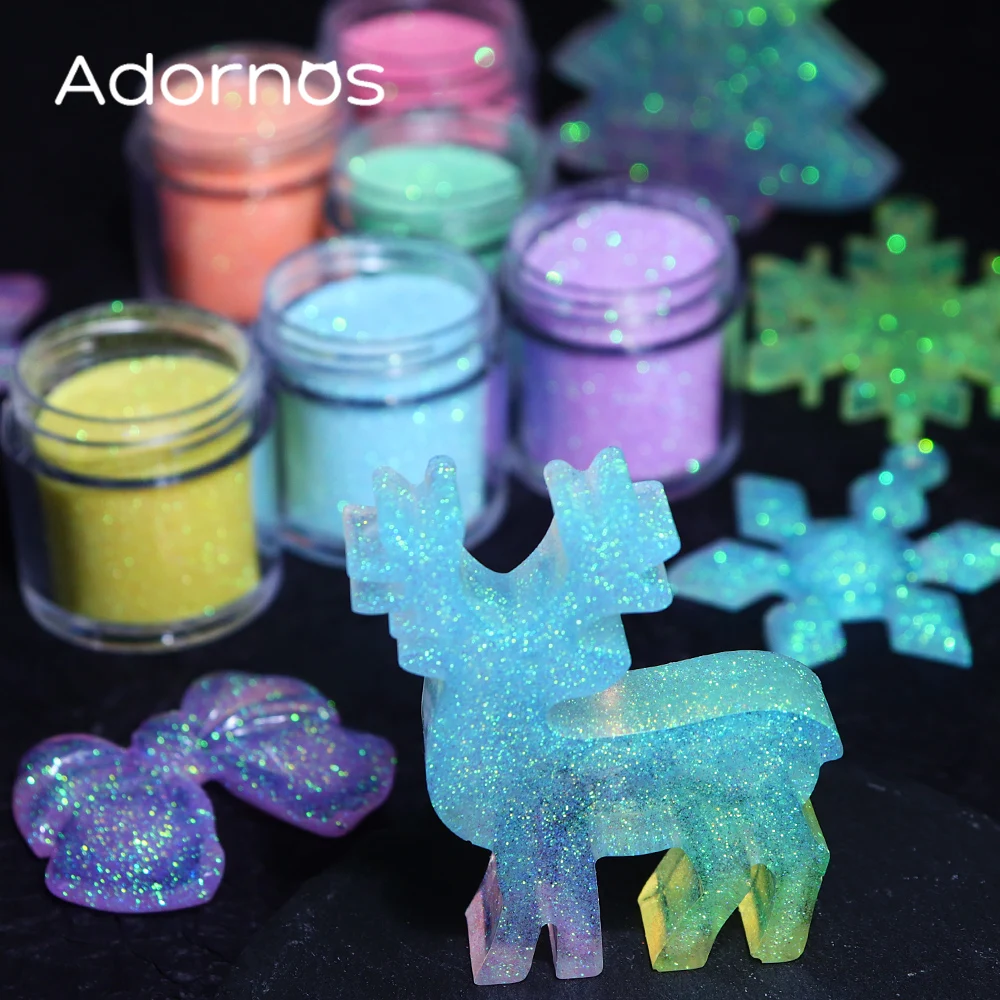 قزحي الألوان بريق السكر مسحوق  - مراجعة Resin Pigment Powder وسعره