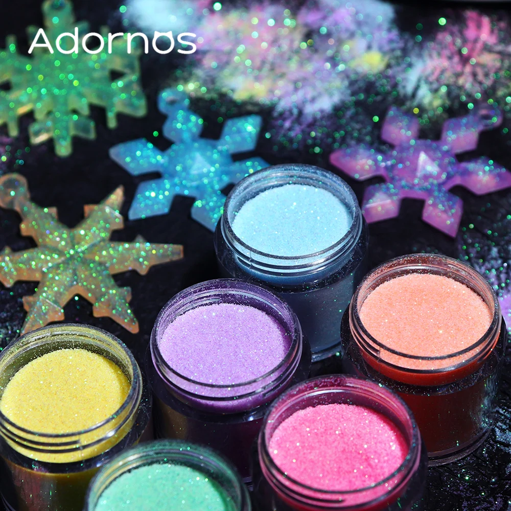 قزحي الألوان بريق السكر مسحوق  - مراجعة Resin Pigment Powder وسعره