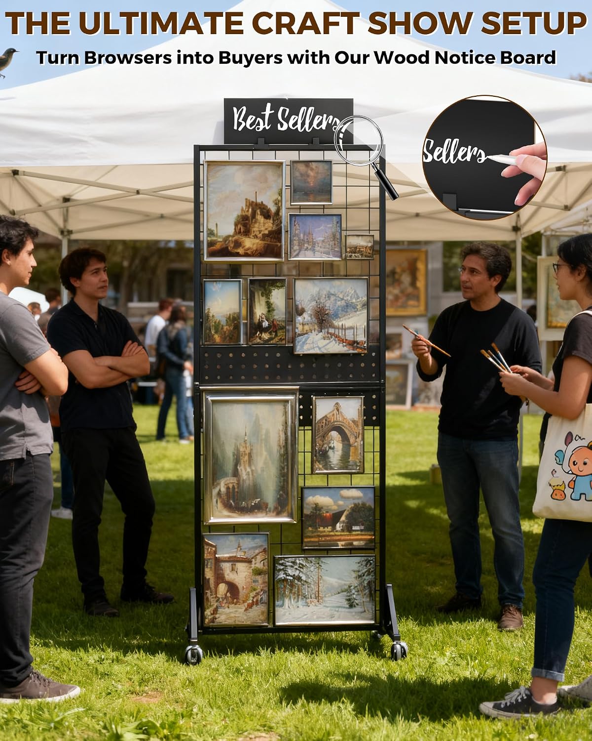 حامل عرض شبكي متحرك 3 في 1 بعج - مراجعة Art Craft Show وسعره